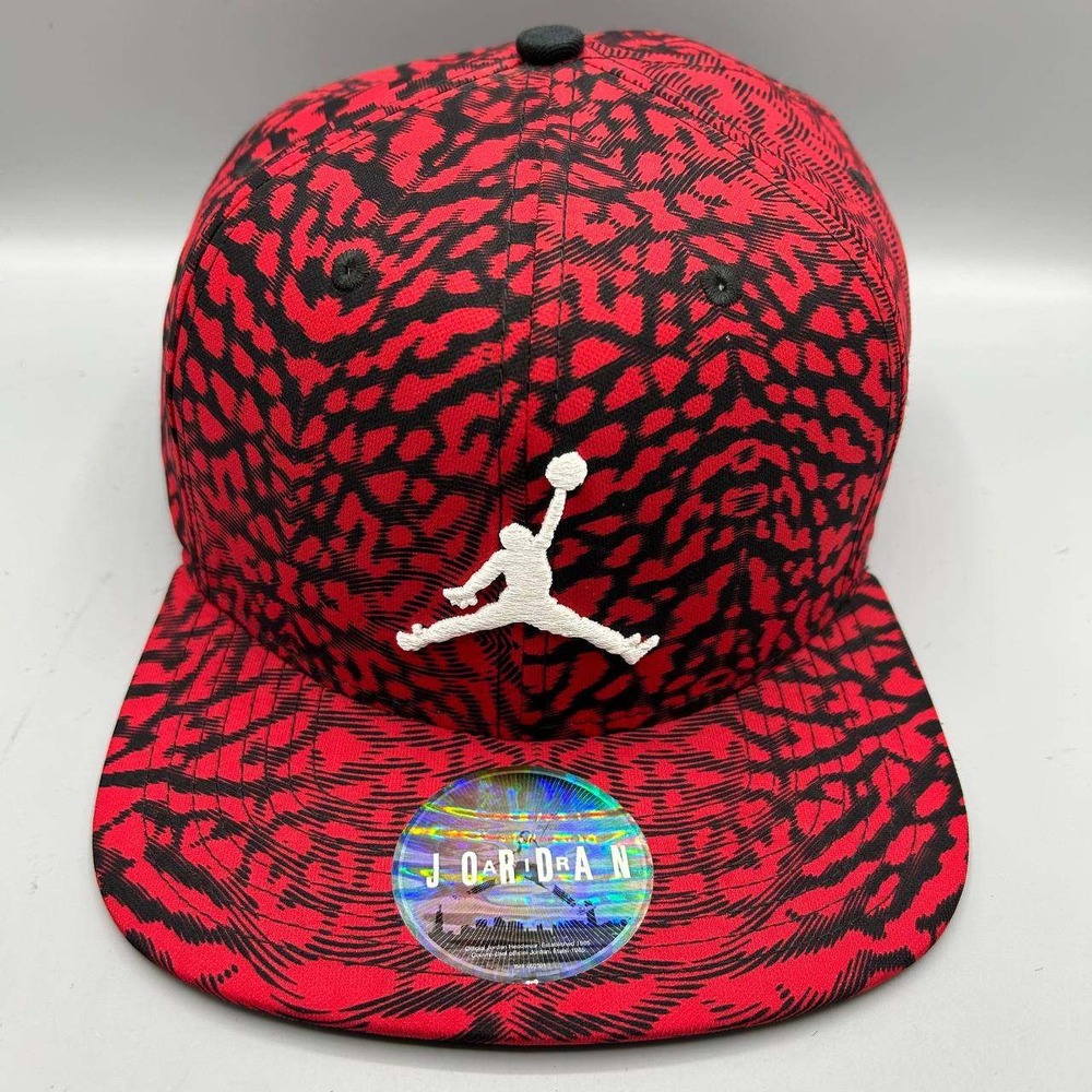 Air Jordan Hat Men Red Black Cement Elephant Embroidered Jumpman Snap Back Cap